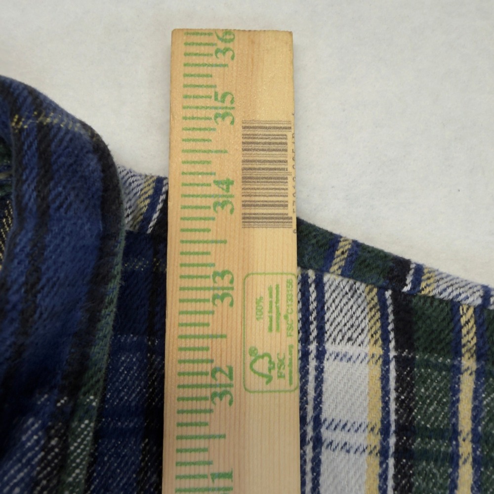 Vintage Winter Run Plaid Flannel Shirt Mens 5XLT Blue Green Button Down USA Made - Picture 6 of 6